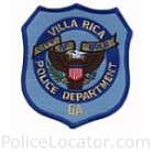 Villa Rica Police Department Patch